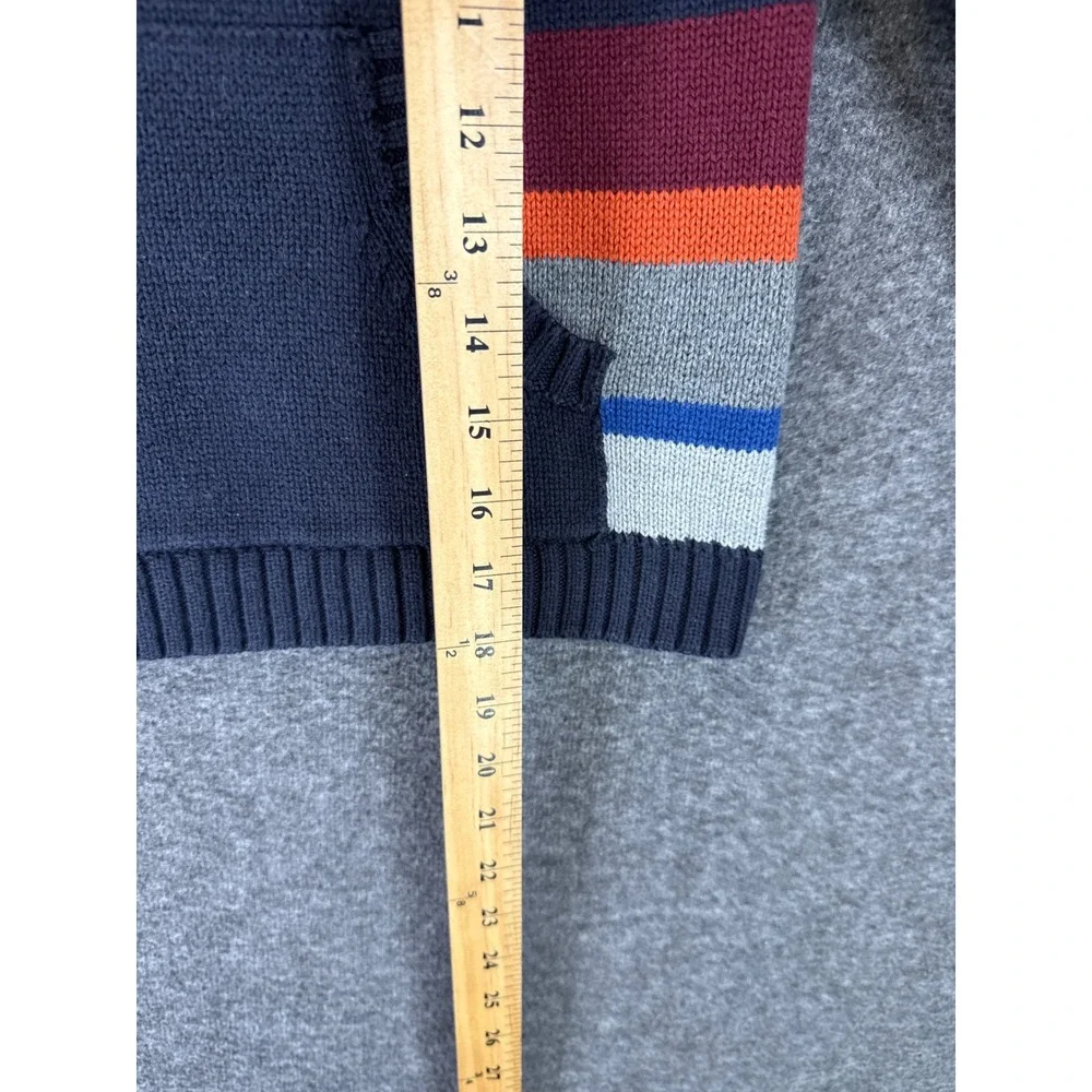 Gymboree Hooded Sweater Kids XS 3-4 Navy Multi Stripe Warm Knit Pullover School